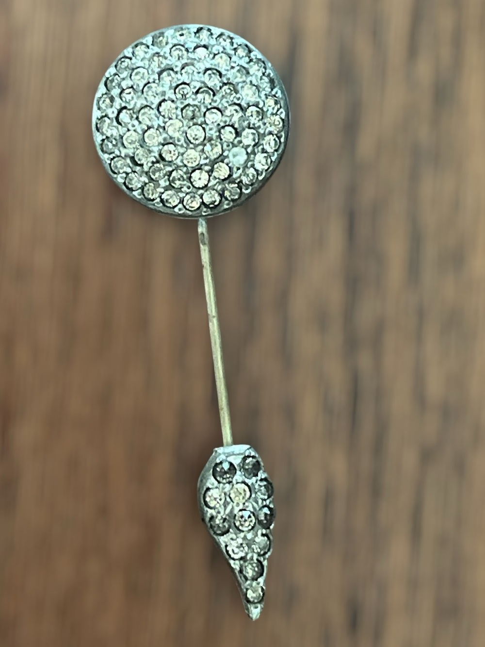 Pot Metal Vintage Art Deco jabot/Stick Pin Rhinestone 1920’s